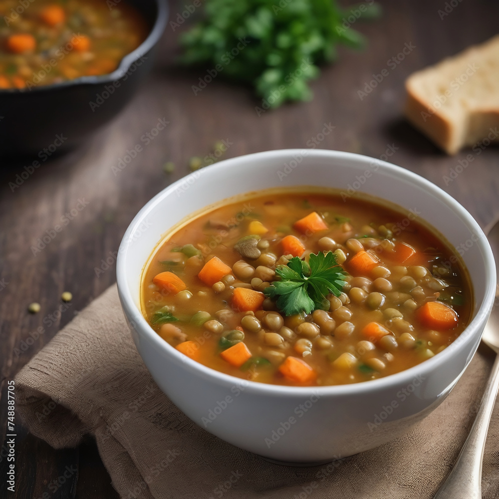 Photo Of Lentil Vegetable Soup. Photo Of Lentil Vegetable Soup.