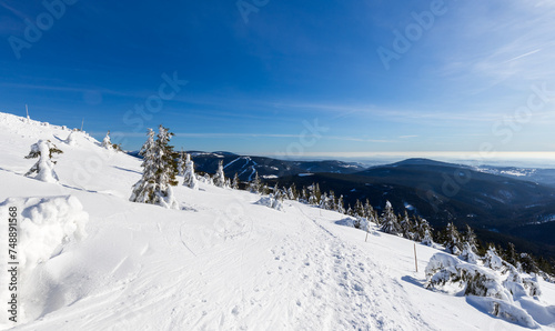 View of winter mountain landscape, the Giant mountains. © Martin