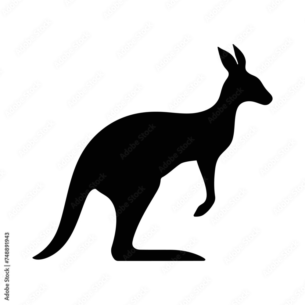 Kangaroo silhouette vector Kangaroo icon on a white background and vector illustration Kangaroo silhouette vector Kangaroo icon on a white background and vector illustration