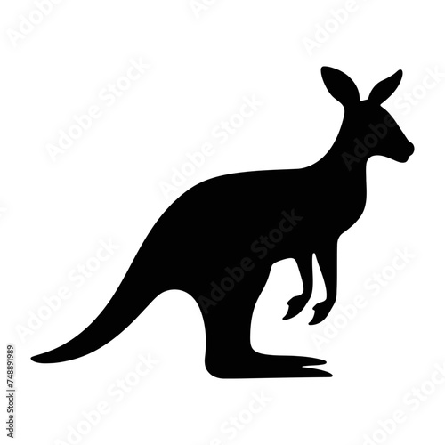 Kangaroo silhouette vector Kangaroo icon on a white background and vector illustration