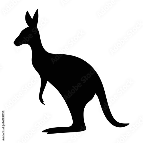 Kangaroo silhouette vector Kangaroo icon on a white background and vector illustration