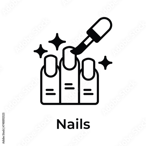An amazing icon of nail painting, have a look at this beautiful vector of nail polishing