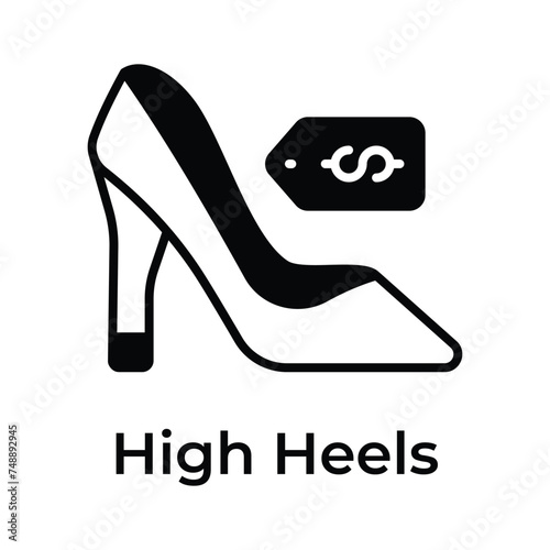 High heel shoes with price tag, mothers day gift, expensive shoes
