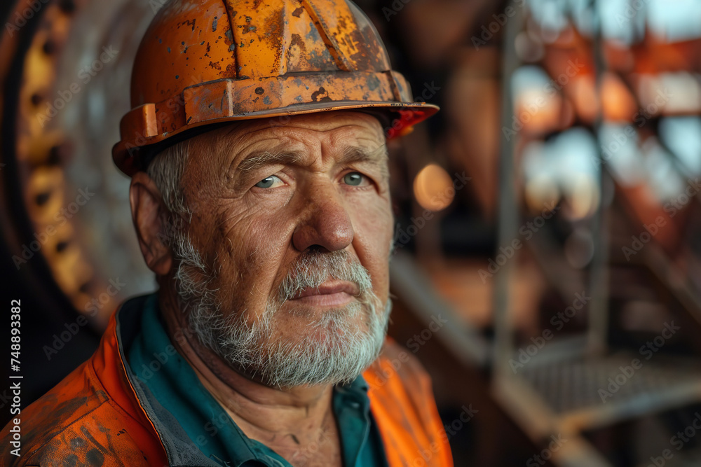 portrait of a worker in a helmet portrait of a worker in a helmet