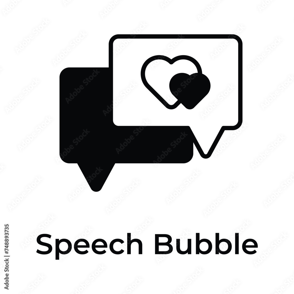Speech bubble having heart denoting flat concept icon of mothers day conversation Speech bubble having heart denoting flat concept icon of mothers day conversation