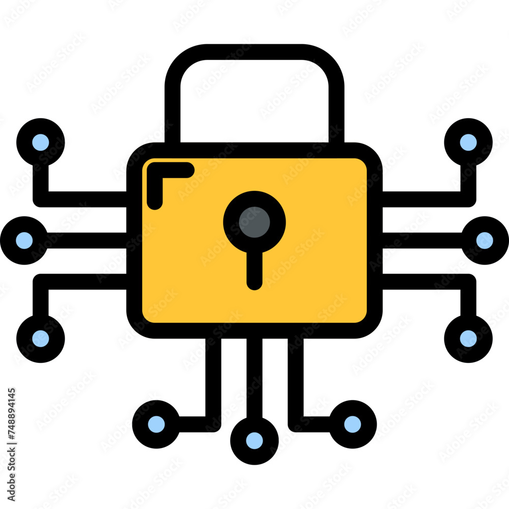 Security Vector Line Filled Icon Security Vector Line Filled Icon