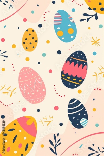 Vertical background for Easter celebration, vector art, colorful