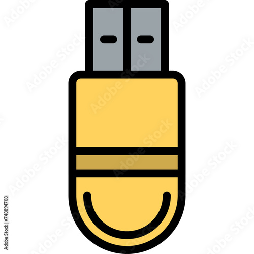 Usb Vector Line Filled Icon photo