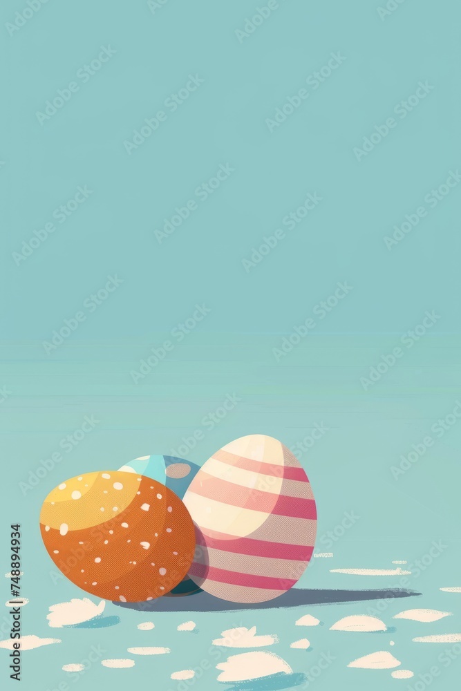 Vertical  background for Easter celebration, vector art, colorful