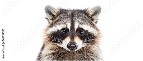 a close up of a raccoon's face with a blurry look on it's face. © Jevjenijs