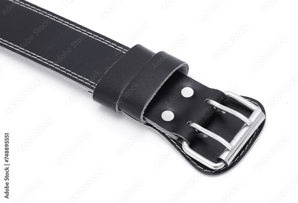 black leather Weightlifting Belt isolated black leather Weightlifting Belt isolated