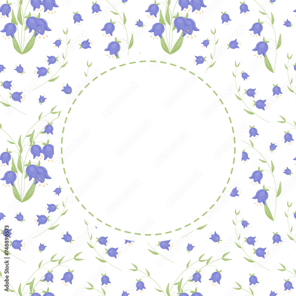 A greeting card template with place for text. Flower composition. Vector illustration.