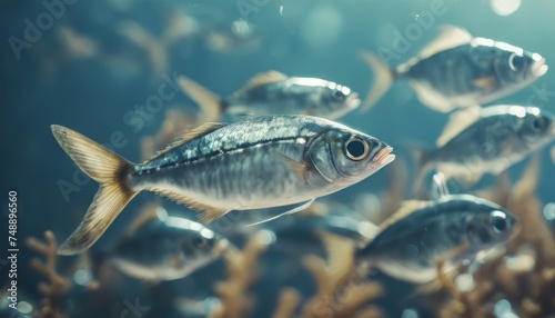 Shoal of fish mackerel scad (Decapterus macarellus) 