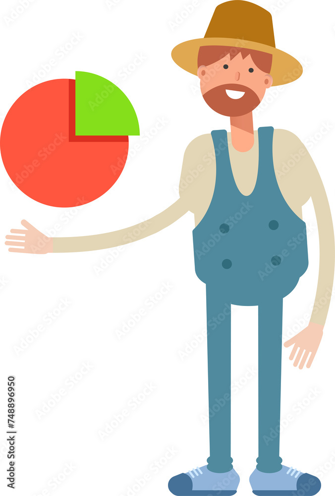 Farmer Character Holding Pie Chart
Farmer Character Holding Pie Chart