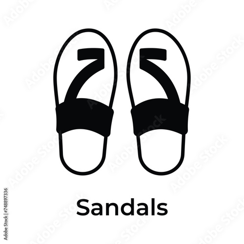Visually perfect premium icon of ladies sandals in trendy style