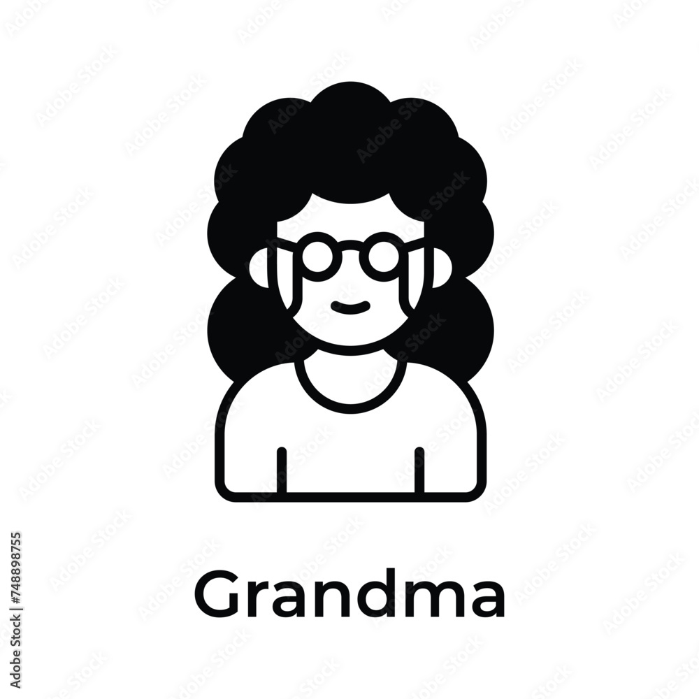 Grama avatar vector design, ready for premium use