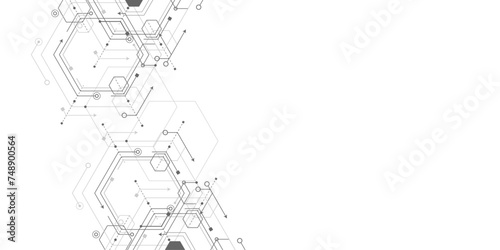 Abstract technology background. Technical drawing . Geometric lines and squares. Vector illustration .