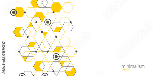 Abstract geometric background made of lines. Isometric squares. Technological drawing. Vector illustration .
