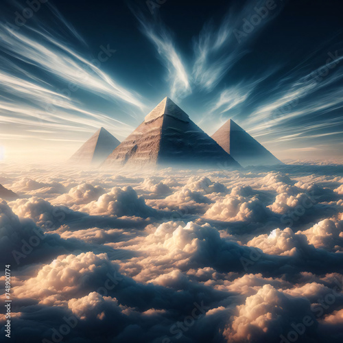 Floating Pyramids - Cloud-Bound Egyptian Majesty