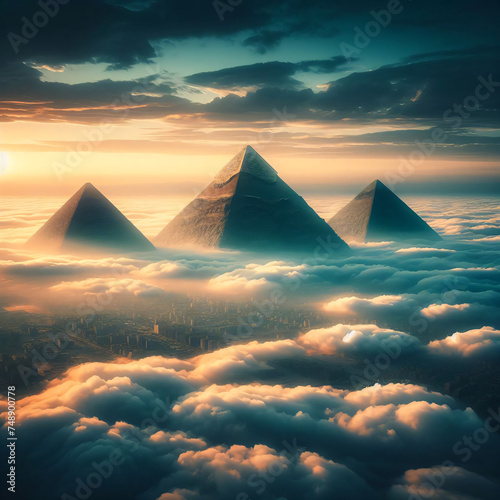Heavenly Pyramids - Ethereal Cloudscape Wonders