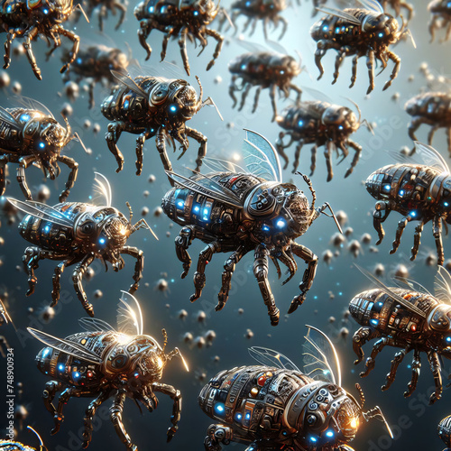 Tech Scarabs Unleashed - Swarm of Robotic Wonders