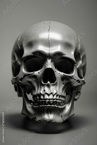 Black and white photography of a skull 
