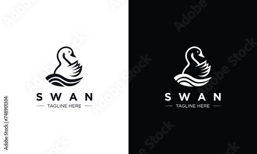 Beauty elegance Swan Logo design. Vector business brand logo element design