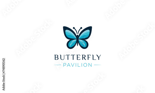 beautiful butterfly pavilion's. logo vector design