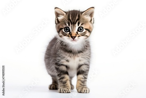 Little kitten on a white background