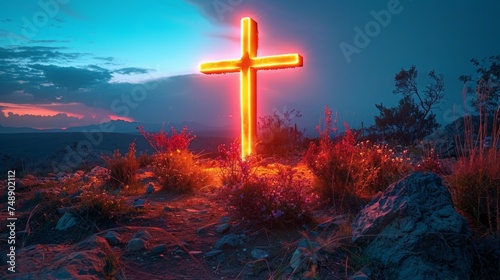 Glowing cross, unsplash 