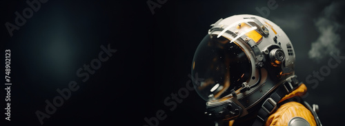 Astronaut Helmet with Reflective Visor and Bokeh Lights