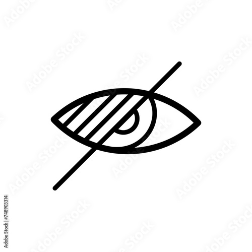 Blind people icon. No or low vision,blind eye sign. Vector illustration