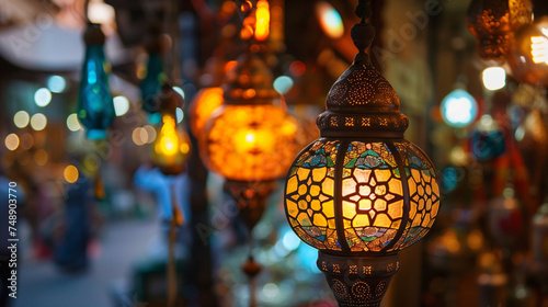 turkish lanterns in the grand bazaar