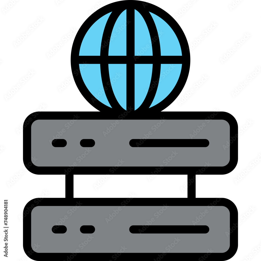 web-hosting-36 Vector Line Filled Icon