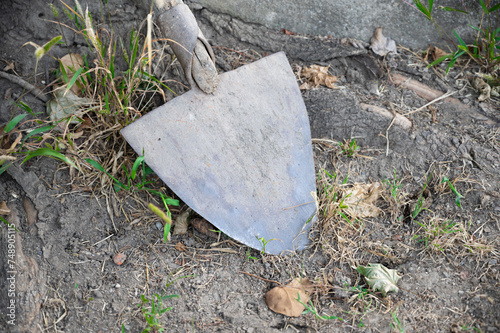 Old vintage, rusty shovel Garden tool