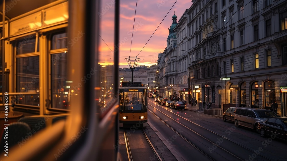 scenic beauty of Vienna through the tram window