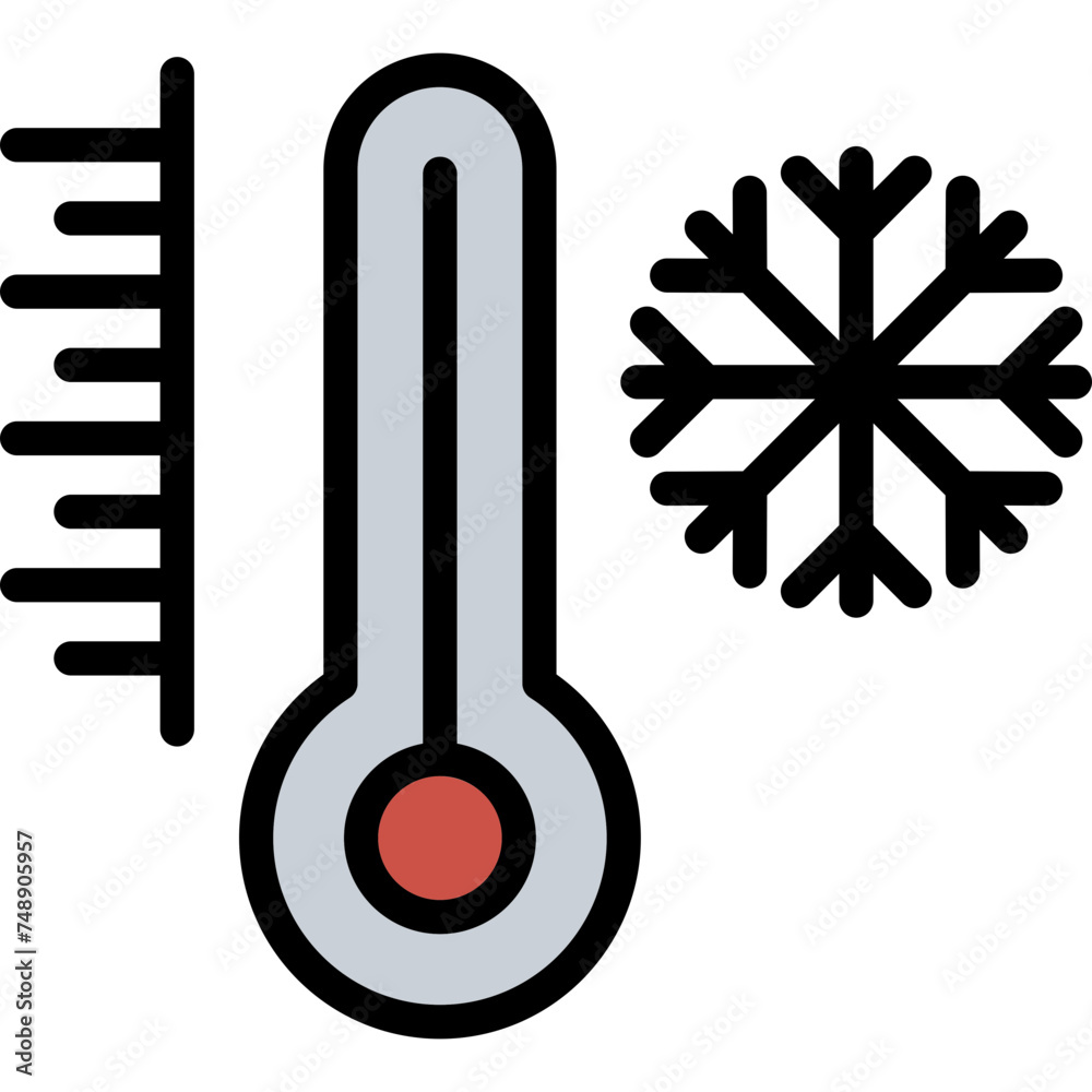 Cold Vector Line Filled Icon Cold Vector Line Filled Icon
