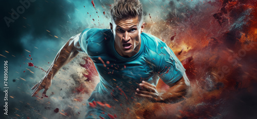 the soccer player is running with the soccer ball in his hands