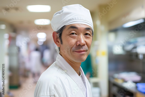 Portrait of Dedication: Japanese Male Doctor Captured at the Hospital