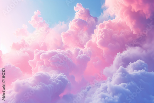 Soft clouds in pastel pink tones, creating a peaceful atmosphere, suitable for use in graphics for stress relief, peaceful living, and wellness blogs or apps. High quality illustration