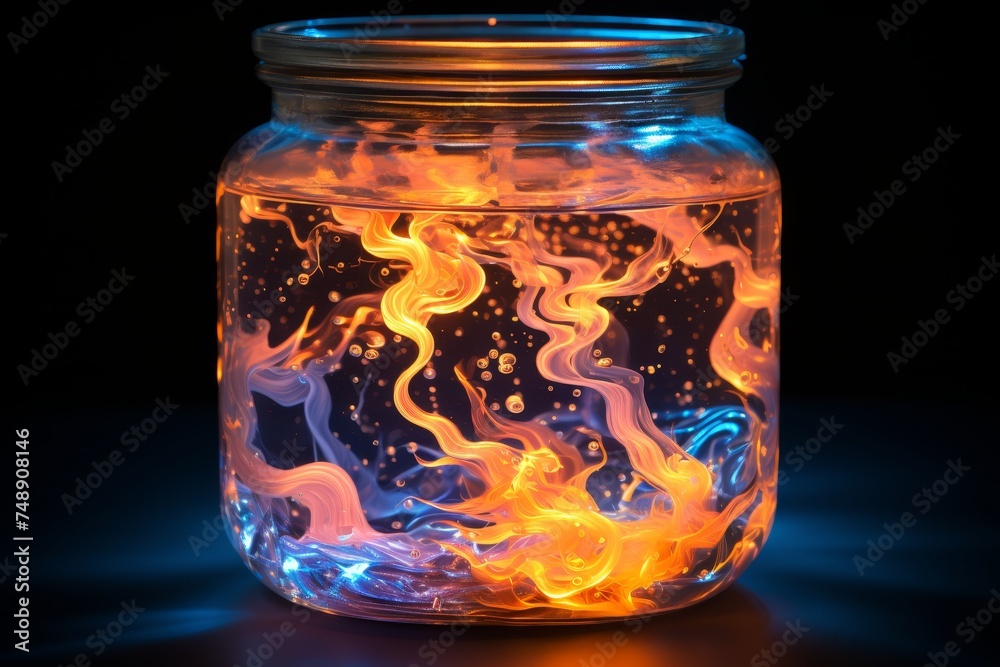 Abstract colorful paint swirling water in glass jar, mesmerizing pattern and colors for sale Abstract colorful paint swirling water in glass jar, mesmerizing pattern and colors for sale