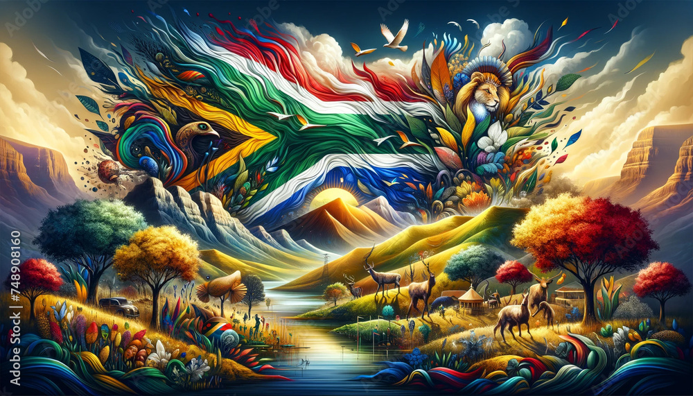 Fototapeta premium Abstract colorful background South Africa