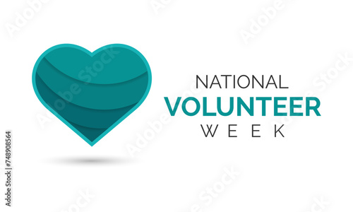 Vector illustration on the theme of National Volunteer week observed each year during third week of April. Greeting card, Banner poster, flyer and background design.