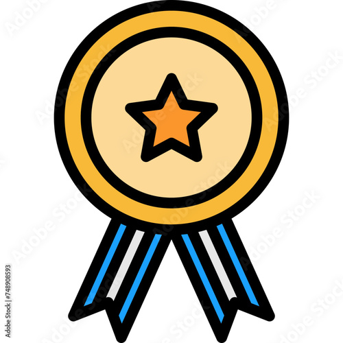 Badge Vector Line Filled Icon