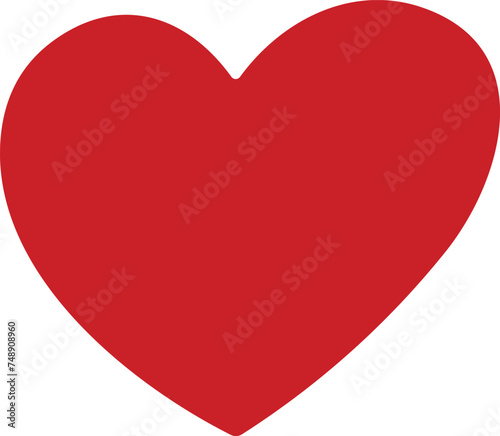 Red heart symbol, Love heart sign icon, love symbol vector. Hand drawn style.