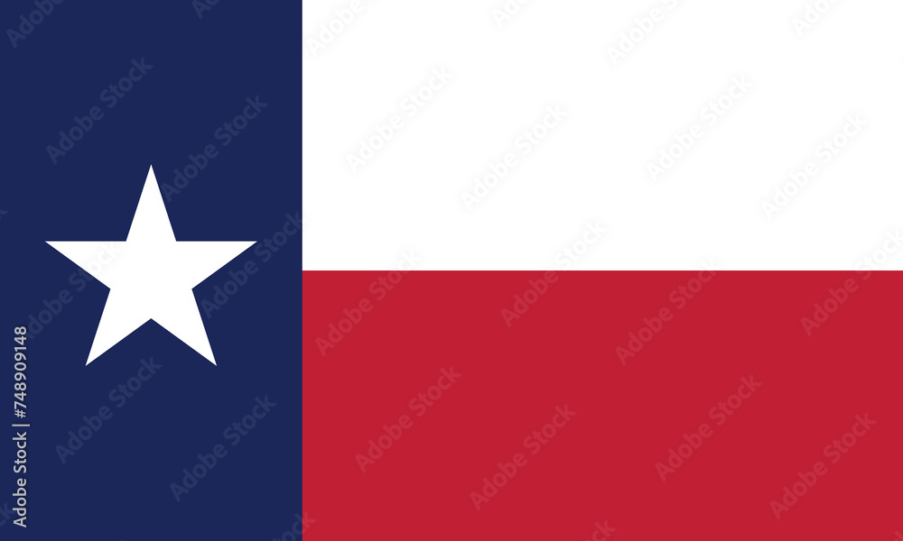 Flat Illustration of Texas state flag. Texas flag design.
Flat Illustration of Texas state flag. Texas flag design.