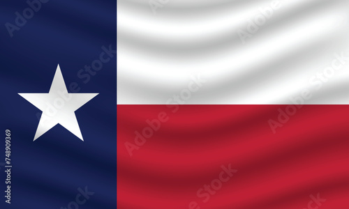 Flat Illustration of Texas state flag. Texas flag design. Texas wave flag.