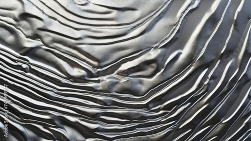 Abstract silver plaster with uneven texture and pattern providing space for text