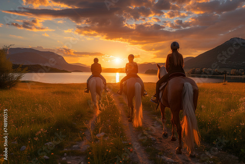 Group of People Riding on the Backs of Horses