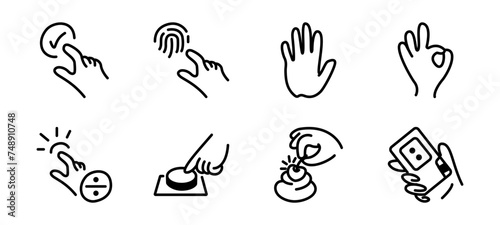 Hand Gesture Illustration Icon Collections. Editable vector.